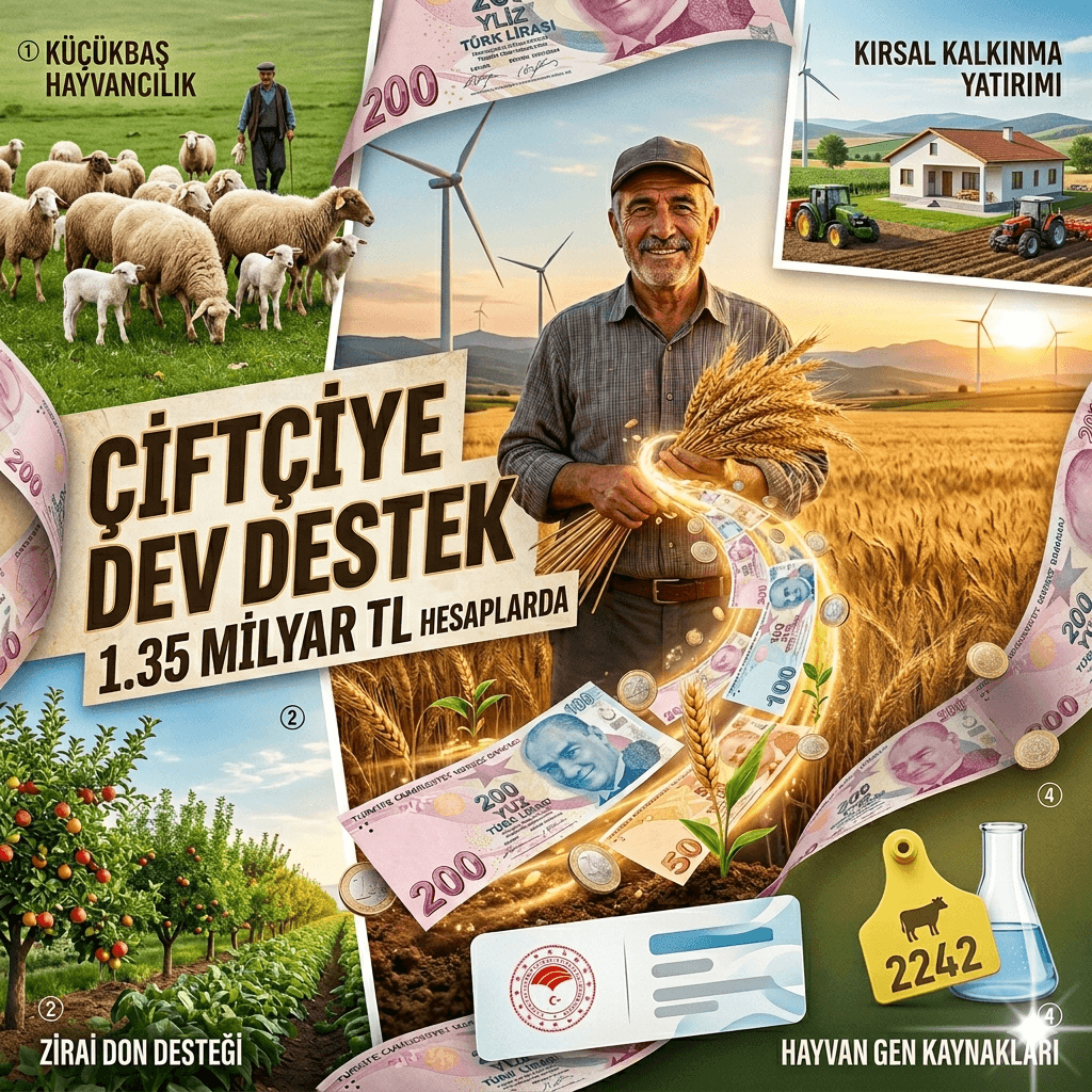 1,35 Milyar TL’lik Tarımsal Destek Ödemesi Başladı: Çiftçiye Büyük Nakit Desteği