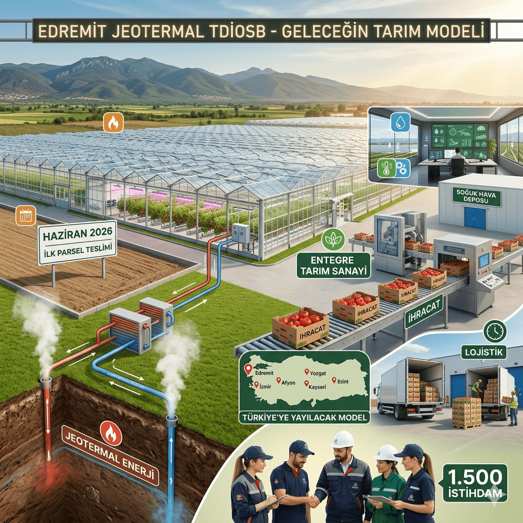 Edremit Jeotermal Tarım OSB’de Geri Sayım: İlk Parseller Haziran 2026’da Teslim Ediliyor