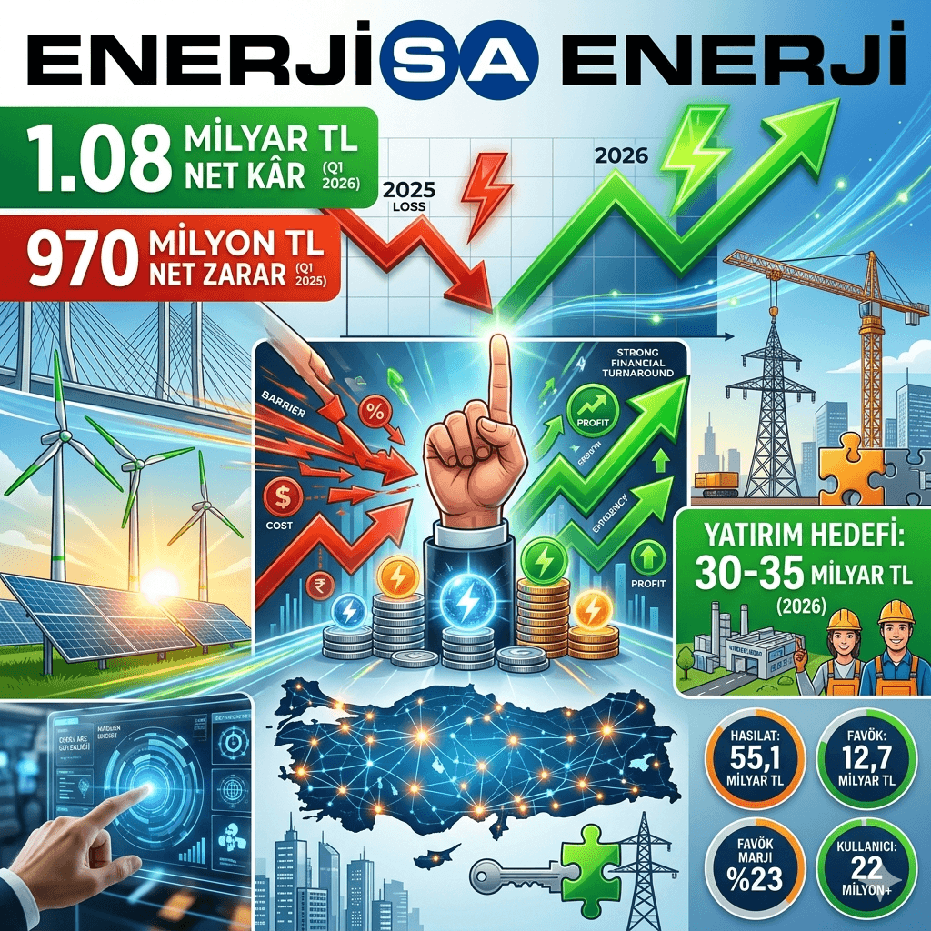 Enerjisa Enerji 2026’nın İlk Çeyreğinde Yeniden Kâra Geçti! 55,1 Milyar TL Hasılat ve Dev Yatırım Hedefi Dikkat Çekti