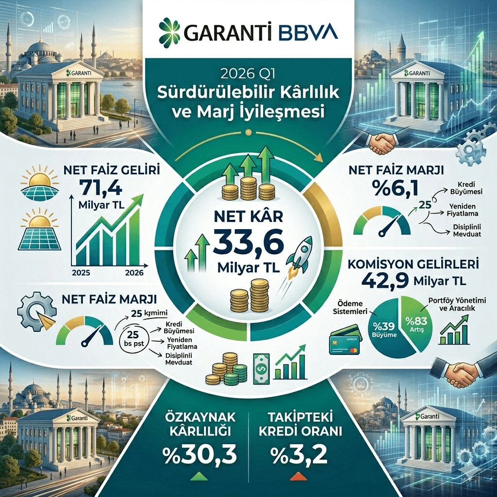 Garanti Bankası 2026’ya Güçlü Başladı: 33,6 Milyar TL Net Kâr ve %87 Faiz Geliri Artışı