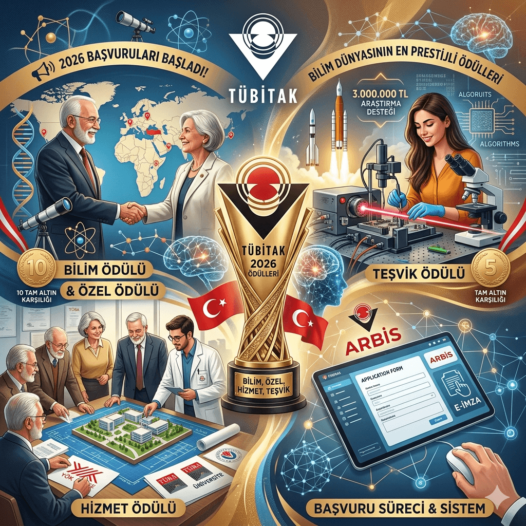 TÜBİTAK 2026 Ödül Başvuruları Başladı! Bilim, Teşvik ve Hizmet Ödülleri İçin Kritik Tarih Açıklandı