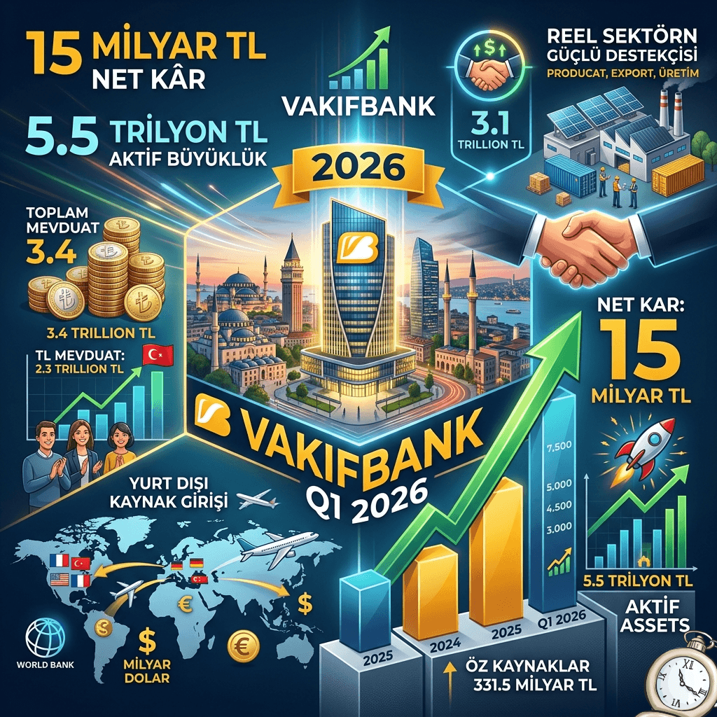 VakıfBank’tan İlk Çeyrekte 15 Milyar TL Net Kâr! Krediler ve Aktif Büyüklükte Güçlü Artış